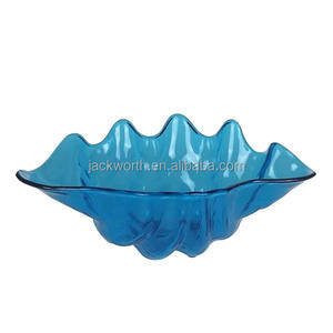 ชามสลัดอะคริลิคสีน้ำเงินทรงเปลือกหอยสำหรับร้านอาหารและงานเลี้ยง - Product Image 3