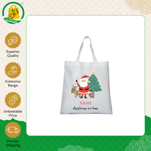 New Design Top Quality Cotton Tote <b>Bag</b> with Self Handle with Christmas Multi-Color Design and Customized Cross Stitching - Product Image 2