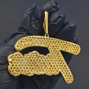 Collar con Colgante de Letra Doble Personalizado en Plata de Ley 925 Chapada en Oro, Certificado IGI, Joyería Hip Hop con Diamantes, para Hombre - Product Image 5