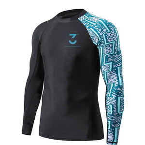 Rashguard à manches longues pour homme, séchage rapide, haute qualité, en Spandex/Polyester, imprimé, pour activités de plongée et snorkeling, surface lisse - Product Image 1