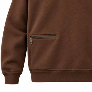Men's Hooded Zip-Up Sweatshirt Blue <b>Brown</b> Color Block Casual <b>Fleece</b> Jacket Regular Fit Autumn Wear - Product Image 4
