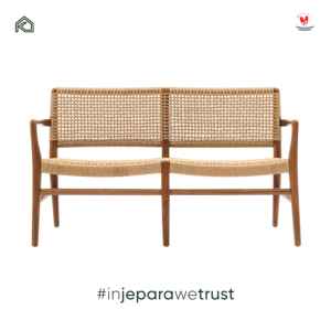 Handcrafted Solid Teak Garden <b>Bench</b> Natural Woven Seat Luxury Outdoor Furniture for Hotel Villa Resort and Garden - Product Image 2