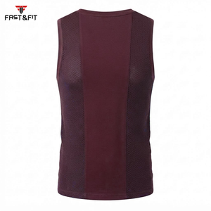 Precio al por mayor, nuevas llegadas, precio de fábrica, camisetas deportivas de malla transpirable teñidas lisas sin mangas para hombre - Product Image 2