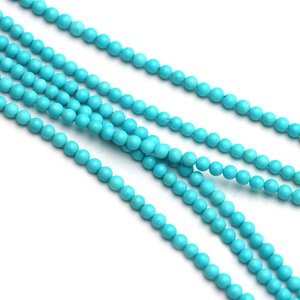 Cuentas Redondas de Turquesa Sleeping Beauty AAA de 4 mm, Hilo de Piedras Preciosas de Arizona, Cuentas Sueltas Naturales para la Fabricación de Joyas al por Mayor - Product Image 3