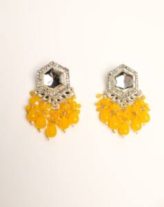 ต่างหูห้อยดีไซน์ใหม่ขายส่ง ประดับมุกเทียมทรงเรขาคณิต ลูกปัดห้อยประดับ โลหะผสมสังกะสีชุบทองรูปหกเหลี่ยม แฟชั่น - Product Image 5