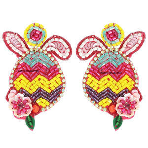 Pendientes Colgantes de Cuentas Hechos a Mano de Moda para Mujer, Pieza de Colección de Joyería de Moda Bordada y Elegante - Product Image 3
