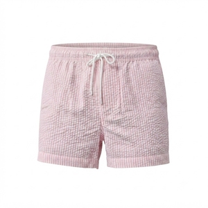 <b>Men's</b> Checkered Cotton Board Shorts <b>Men</b> Drawstring Waist Mid Rise Breathable Woven Summer Wear Swim <b>Trunks</b> - Product Image 6