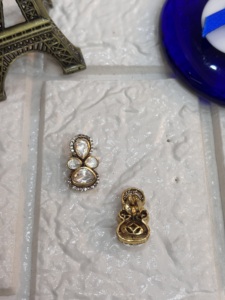 Floral Design Gold Plated <b>Silver</b> <b>Studs</b> Earrings Indian Women Handmade Luxury Jewelry - Product Image 4