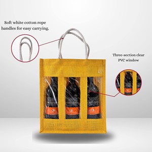 Natural Fiber Wine <b>Bottle</b> <b>Bag</b> for Vineyard Merchandise and Event Packaging - Product Image 6