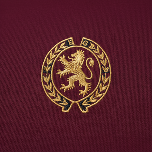 Polo para hombre con cuello y puños bordados con el logo de un león, manga corta, estilo preppy, tela de algodón Oxford - Product Image 2