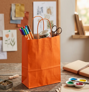 <b>Personalised</b> Eco-Friendly Biodegradable 100% Recycled Rope Handle Disposable Food Storage Paper <b>Bags</b> Custom Colors Durable Kraft - Product Image 2