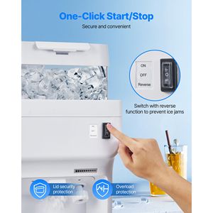 Macchina Elettrica Professionale per Ghiaccio Tritato 350W 1500RPM, Capacità 220 libbre/ora, con Contenitore da 8L, per Uso Commerciale e Domestico - Product Image 5