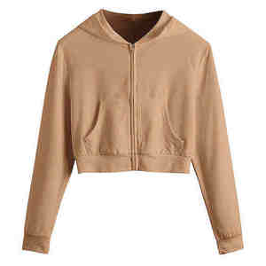 Sudaderas con capucha para mujer con logo personalizado, sudaderas transpirables a la moda, sudaderas cortas con capucha para mujer, sudaderas para mujer en venta - Product Image 1