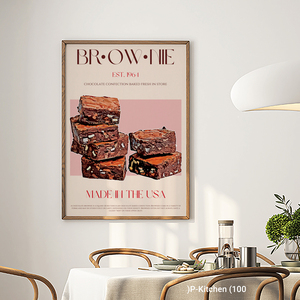 Art mural sur toile pour cuisine, affiche illustrant un dessert brownie au chocolat, décoration murale moderne pour café - Product Image 2