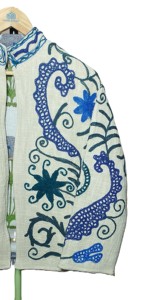 Hand Embroidered Floral Cotton <b>Jacket</b> <b>Women</b> Mandarin Collar Full Sleeve Prairie Chic <b>Spring</b> Boho Style Open Front Coat - Product Image 3