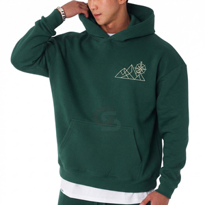 Hoodie personnalisable à épaules tombantes, poids lourd, avec logo personnalisé, en coton, coupe oversize, pull-over, OEM, pour hommes - Product Image 5
