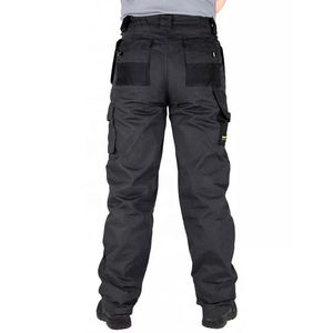 Men's Black Gray Polyester Hi Visibility Reflective <b>Work</b> Pants with Multiple Pockets Abrasion Resistant Uniform Type <b>Cargo</b> Style - Product Image 2
