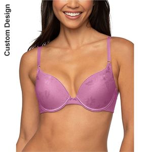 Soutien-gorge push-up pour femme, respirant, tricoté, à couvrance totale, sans armatures, confortable, avec soutien, en dentelle de luxe, vente en gros d'usine OEM - Product Image 1