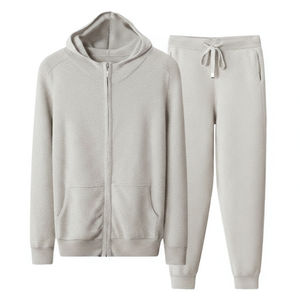 Survêtements décontractés pour hommes en polyester/coton, effet délavé, respirants, avec fermeture éclair, pour l'entraînement, coupe-vent - Product Image 4