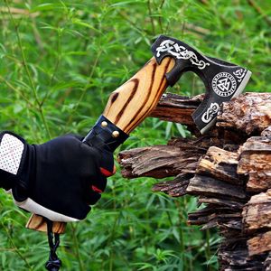 Tomahawk Hatchet Premium Viking <b>Axe</b> High Carbon Steel Tool <b>Wooden</b> Handle Industrial Grade 3-Year Warranty Wholesale OEM High <b>Axe</b> - Product Image 1