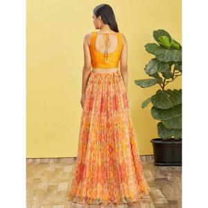 Lehenga choli กระจกสีเหลืองหรูหรา - Product Image 2