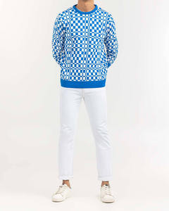 Pull en laine mérinos 100% pour homme, fabriqué sur mesure par le fabricant, col rond, tricoté, vêtement en maille pour homme - Product Image 1