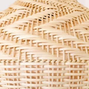 Wholesale Natural <b>Wicker</b> <b>Lampshade</b> Textured Chevron Pendant Light Cover Bulbous Onion Shape Hanging Chandelier Bedroom - Product Image 5