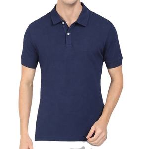 Venta al por mayor de alta calidad 100% algodón hilado en anillo 24/1 Piqué tela lisa verano Casual Golf logotipo personalizado Polo Simple para hombres - Product Image 2