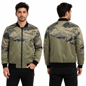 New Design Sublimated Bottomland <b>Print</b> <b>Abstract</b> Pattern Bomber Jacket High Quality Breathable Camouflage Mens Bomber Jackets - Product Image 6