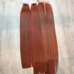 Haute Qualité Os Droite Orange En Gros 100% Vietnamien Vierge Super Double Dessiné Extensions De Cheveux - Product Image 5