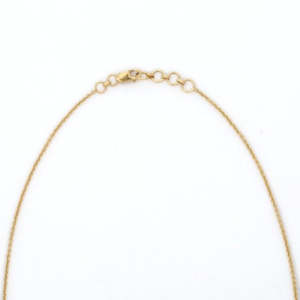 18K Yellow Gold Natural Blue Topaz Tear Drop Necklace with Diamond Accent - Product Image 6