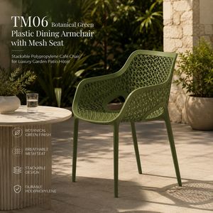 Sage Olive Lattice Leisure <b>Chair</b> | <b>Stackable</b> Modern All Weather Polypropylene Curved Cradle Seat Premium Commercial Tropical Eco - Product Image 1