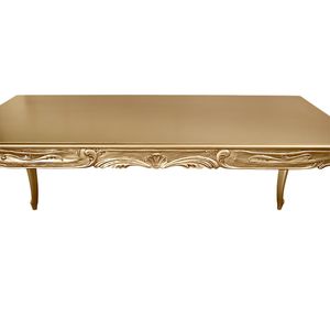 Calista <b>Dining</b> <b>Table</b> Made Of Solid Teak Wood High Quality With Gold Finishing For Indoor Use - Product Image 3