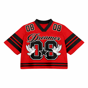 Premium Sublimated Breathable Quick Dry Polyester <b>Mesh</b> American Football Jersey Custom Boxy Oversized Soccer Shirt Streetwear - Product Image 3