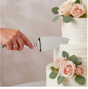 Antique Silver <b>Cake</b> <b>Servers</b> With Classic Design Hand Curved Metal Spatula Knife Wedding Ceremonies Serving Tools Set - Product Image 4