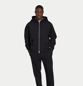 Sudadera con Capucha Casual para Hombre, Cálida para Otoño, 100% Algodón, Tejido de Rizo, Diseño Frontal Sólido Bordado, con Capucha Ajustable - Product Image 1
