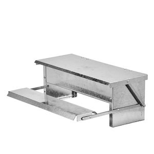 Mangiatoia per Polli e Ostriche con Coperchio Impermeabile, Grande Capacità 5kg, Nuova Mangiatoia Metallica Antiroditore con Pedale - Product Image 4