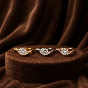 แหวนหมั้นเพชรทรงลูกแพร์สำหรับผู้หญิง ชุบทองคำขาว 14K แหวนแต่งงานมอสซาไนต์ แหวนสัญญาแบบเอียง สำหรับแหวนเดินทาง - Product Image 3