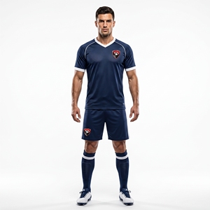 Maillot de football pour hommes Dumela International, maillot de sport, manches courtes, couleur unie, logo personnalisé, polyester à séchage rapide - Product Image 3