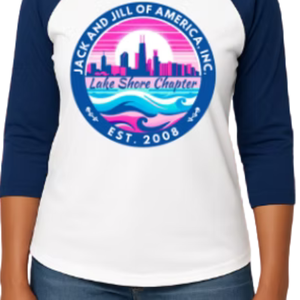 Women's White and <b>Navy</b> Blue Baseball Shirt Casual Three Quarter Sleeve Raglan Tee Everyday Comfortable Lifestyle Clothing <b>Top</b> - Product Image 4