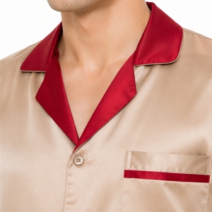 Ensemble de pyjama en satin pour homme, vêtements de nuit en soie, ensemble de pyjama haut de gamme, ensemble de vêtements de détente pour homme, pyjama boutonné pour homme, design personnalisé pour homme - Product Image 6