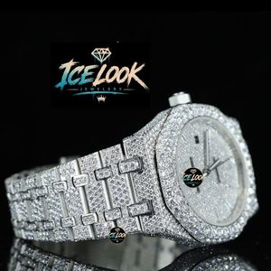 Reloj de Lujo ICELOOK para Hombre, de Acero Inoxidable, Esfera de 40 mm, Cristal de Zafiro, Cuarzo Analógico, Botón de Presión, Cierre Oculto, Visualización de Fecha - Product Image 4