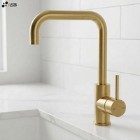 Keran Dapur Kamar Mandi Modern Satu Lubang Kuningan Premium Hitam Fungsi Air Dingin Desain Tembaga Terpasang di Dek 1 Pegangan Mudah