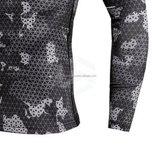 เสื้อรัดกล้ามเนื้อพิมพ์ลายตามสั่ง คุณภาพสูง สำหรับผู้ชาย แขนยาว ระบายอากาศได้ดี สปอร์ต OEM พร้อมลายพิมพ์ 3 มิติ - Product Image 3
