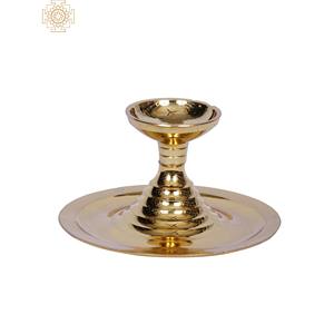 Vase en pierre artisanal indien Sooda Thattu en laiton de 4 pouces fait à la main - Product Image 2