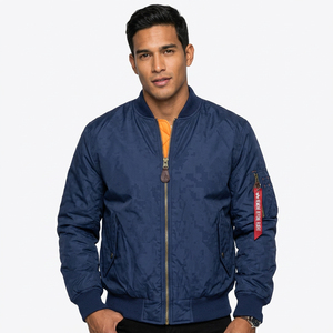 Chaqueta Bomber de Invierno para Hombre al por Mayor, Estilo Urbano Personalizado, Diseño Sólido, Tela de Lona, Forro de Algodón, Económica - Product Image 6