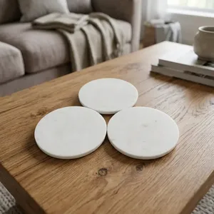 Trending Luxury Marble <b>Coasters</b> Set Natural Stone Waterproof Eco Friendly <b>Drink</b> <b>Coasters</b> for Indoor Home Villa and Hotel - Product Image 5