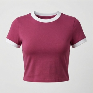 Camiseta Corta para Mujer, Diseño Atractivo, Estilo Moderno, Ropa Deportiva, Ropa de Gimnasio - Product Image 1