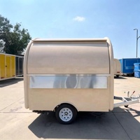 Petite remorque alimentaire avec cuisine complète, chariot alimentaire mobile arrondi avec fenêtre de service, camion alimentaire remorquable pour café, crème glacée