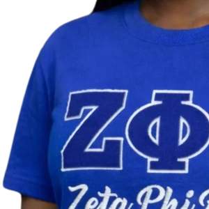 T-shirt bleu royal Zeta Phi Beta ZPB pour femme, avec lettres grecques, col rond décontracté, en coton de qualité supérieure, haut élégant - Product Image 5
